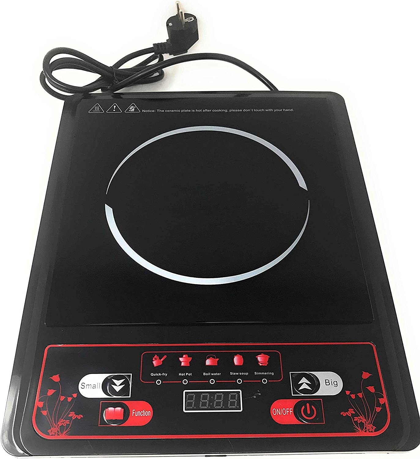 Piastra Ad Induzione Portatile 2000W Piano Di Cottura Fornello Elettrico 270°C