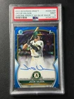 JACOB WILSON PSA 9 2023 BOWMAN CHROME DRAFT BLUE WAVE REFRACTOR 1ST RC AUTO /150