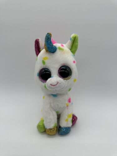 Ty Beanie Boos HARMONIE l'Unicorno Beanbag Peluche Giocattolo con Occhi Glitterati