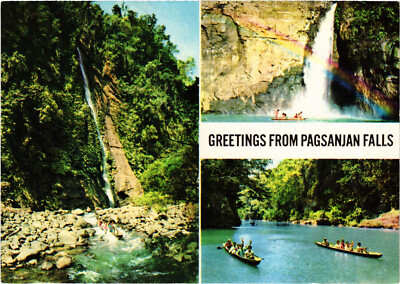 PC PHILIPPINES, GREETING FROM PAGSANJAN FALLS, Modern Postcard (b60373)