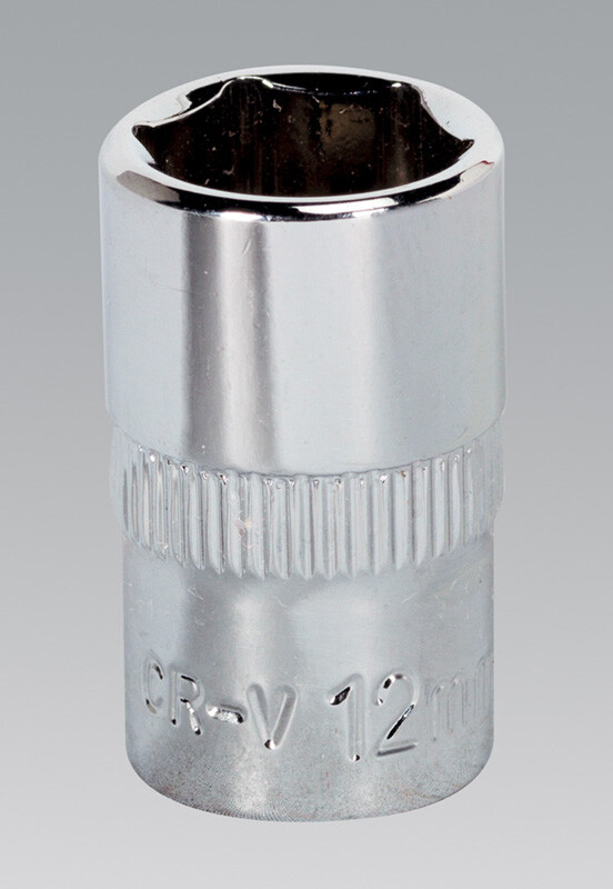 Sealey SP3812 WallDrive® Socket 12mm 3/8""Sq Drive Fully Polished