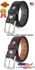 Mens Heavy Duty Genuine Leather 1.5" One Piece Leather CCW Work Belt