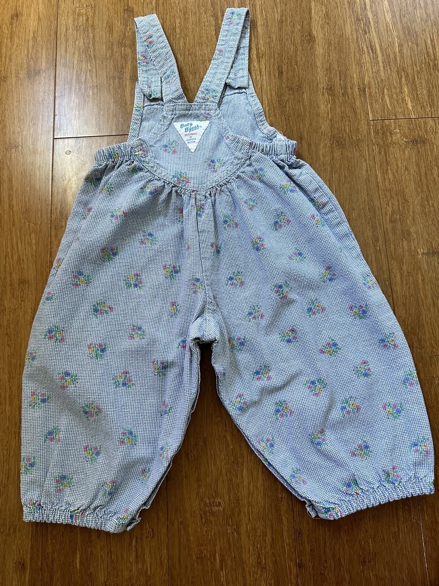 OshKosh Baby B'Gosh Overalls Vintage 80s Floral Overall Made In