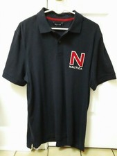 NWT Men's Large Nautica Embroidered Logo S/S Polo Navy Shirt