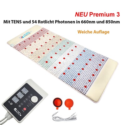 Kristallmatte Premium 3, 54 Rotlicht Photonen 660nm+850nm, weicher Auflage, TENS