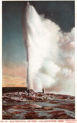 #ad #ad Wyoming Old Faithful Geyser Yellowstone National Park Haynes Photo 1910 Postcard $7.99