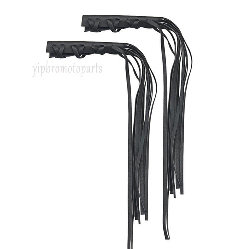 12" PU Leather Brake Lever Covers Biker Clutch Fringe Long Tassels
