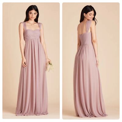 Birdy Grey Maria Convertible Bridesmaid Maxi Dress in Mesh Mauve Sz S NEW