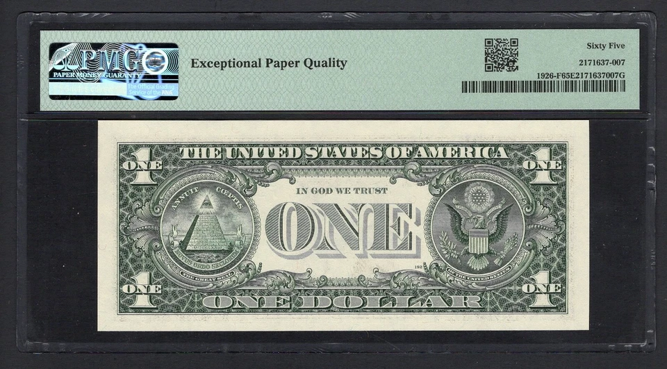 United States-Federal Reserve 1 Dollar 2001 Fr#1926-F (FF Block) UNC Grade 65 - Image 2 of 2