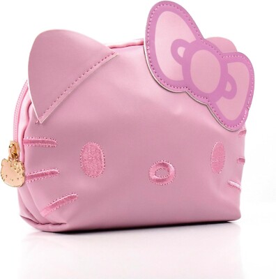Official Hello Kitty Pouch & Pencil Case Set, Pink, With Keychain, Cute New