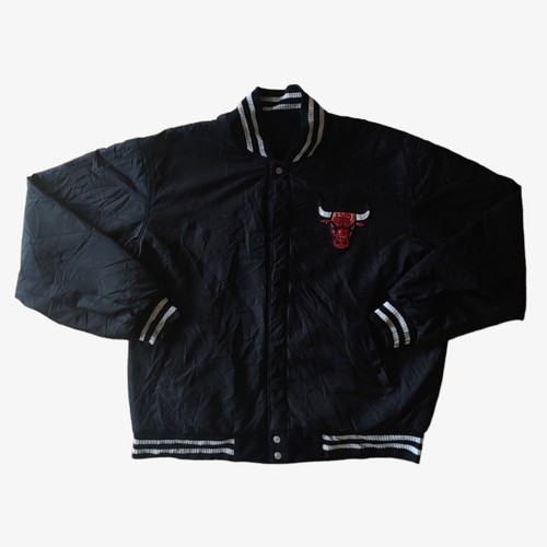 Vintage JH Design NBA Chicago Bulls Basketball Reversible Leather Varsity Jacket - Picture 3 of 12