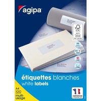 Universal-Etiketten, 105 X 37 Mm, Mit Abzieh-Hilfe Agipa 119012 (3270241190120)