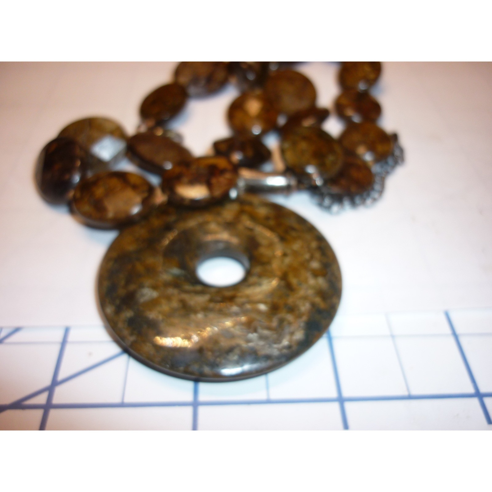 Large Bronzite Gemstone Statement Necklace Facete… - image 7