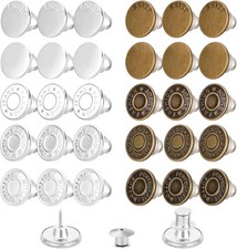 Feeona 29 Sets Adjustable Button Pins for Jeans NO SEW