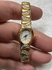 Elgin Diamond SR626SW Gold Quartz Women’s Watch Japanese Movement New Battery. 