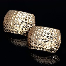 Breite Creole Ohrringe Goldohrringe 585 14K Echt Gold NEU Geschenk Idee