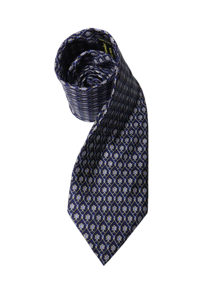 Corbata PRINCEPS ALEXANDER para hombre talla única azul estampado en punta clásica 100 % seda Foto 2 de 4