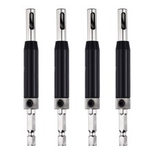 4Pcs 13/64" Self Centering Drill Bit 1/4" Hex Shank Hinge Core Drill Bit Black