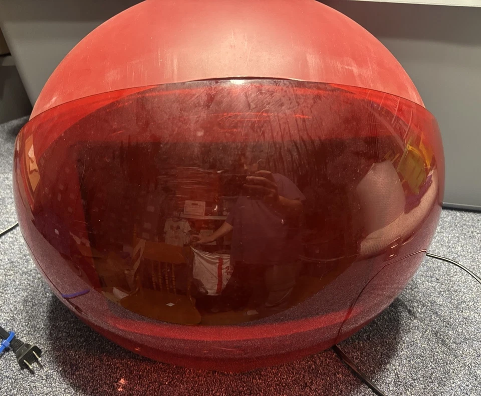 Memorex MSP-TV1300 Red Sphere Ball 13" CRT TV Retro WORKING Videoball No Remote - Image 2 of 4