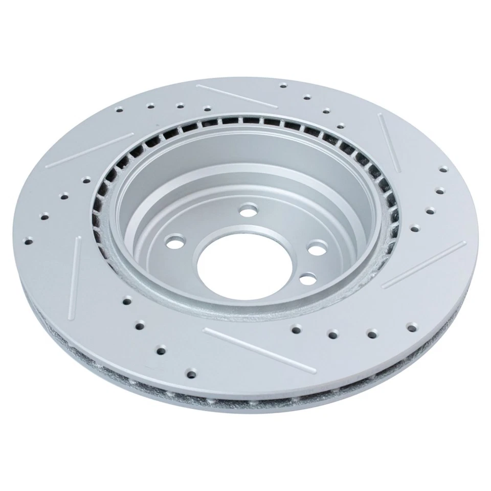 Par trasero Performance de rotor de freno perforado y ranurado con recubrimiento en G para BMW Foto 2 de 4