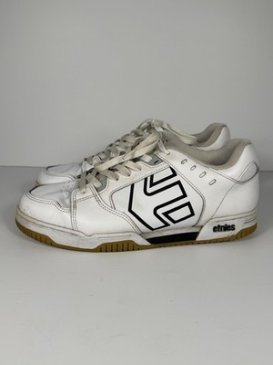 Etnies Shoes Mens 10.5 White FAE Leather Skateboarding Sneaker Gum Sole Low Top