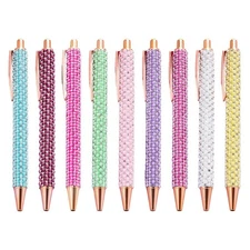 Retractable Ballpoint Pen Small Beads Ballpoint Pen Writing Pen Signature Pen