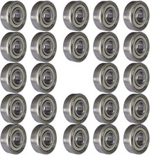 24 PCS 608-ZZ Ball Bearing - Double Metal Sealed Shielded Miniature Deep Groo...