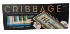 Cribbage Board Professor Puzzle w/ 18 Metal Pegs Playing Cards COMPLETE
