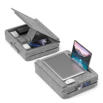 KDD Laptop Lap Desk with Cushion, Table Storage for Bed & Gray