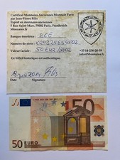 Very rare GERMAN REPUBLIC 50 EURO BANKNOTE 2002 certified Ancient Coins Paris