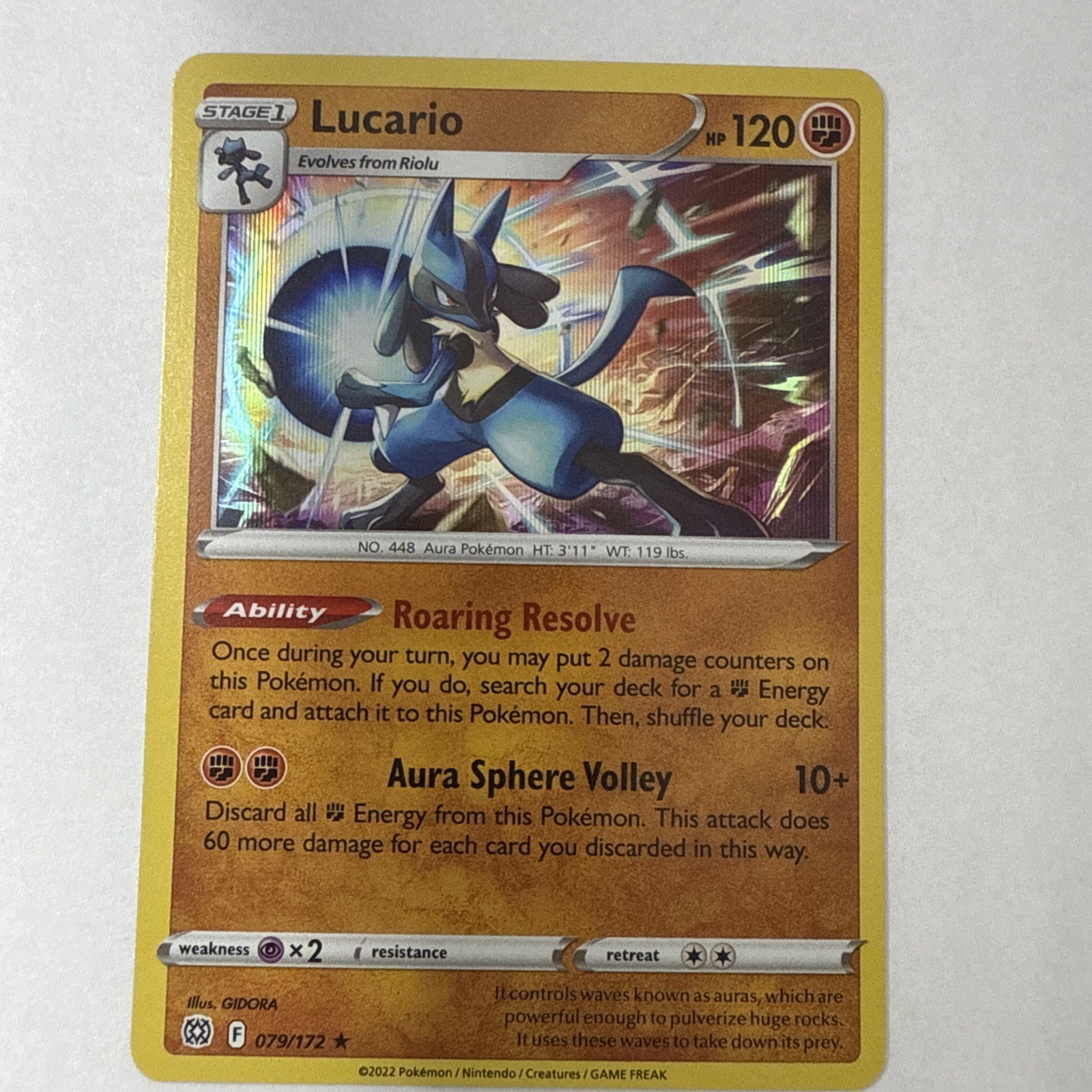Lucario 79/172 Brilliant Stars Holo Rare Pokemon Card TCG 079/172 Pokémon