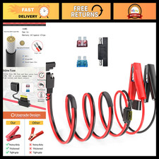SAE to Alligator Clip 14AWG Quick Disconnect Battery Cable with Fuse, 10FT for C