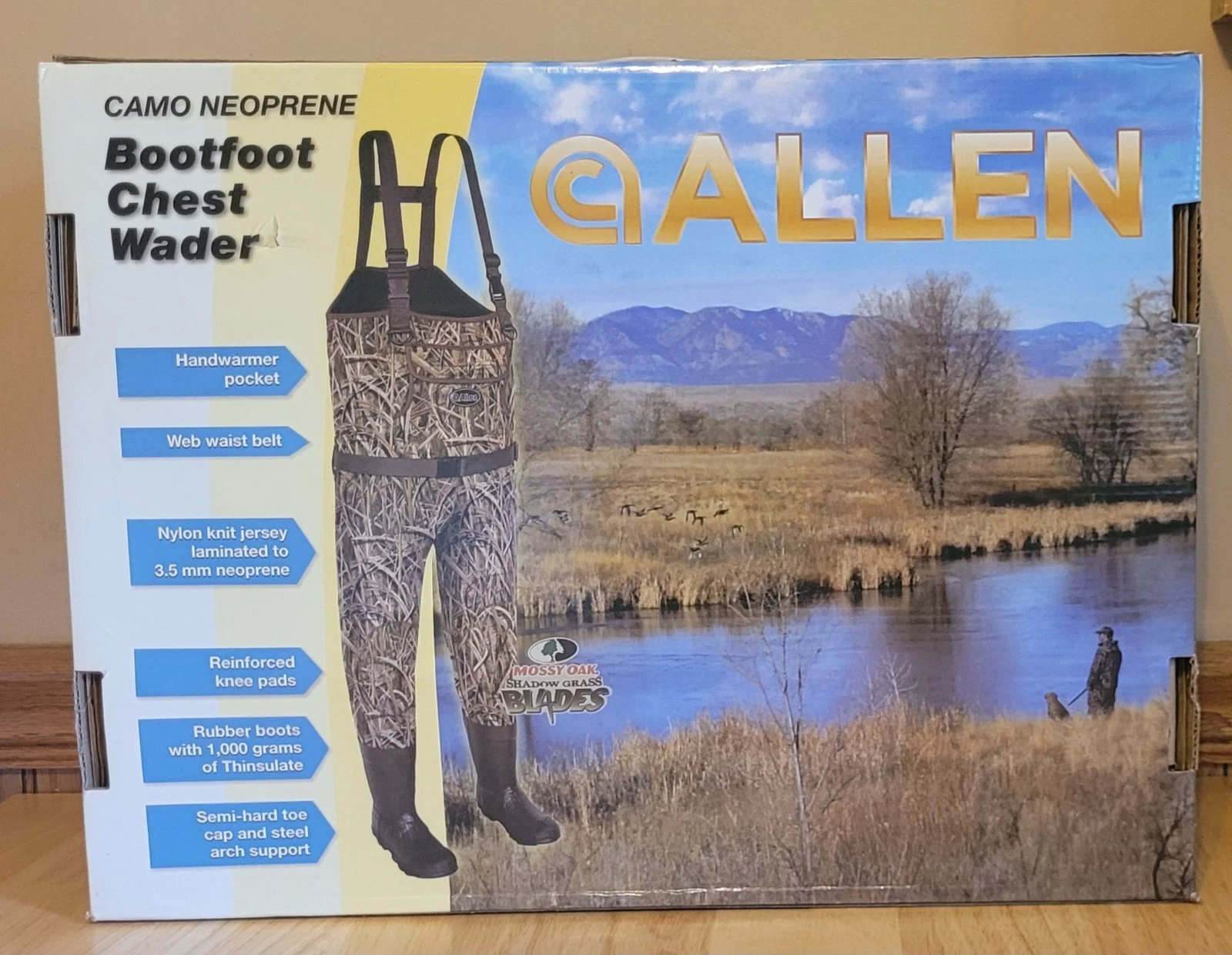 Allen Mossy Oak Shadow Grass Blade Camo Neoprene Waders NEW Bootfoot Size 11