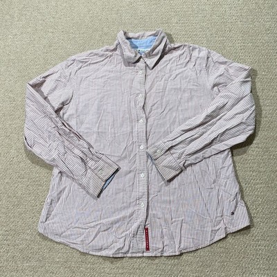 Tommy Hilfiger Hemd Damen XL rot gestreift Oxford Baumwolle Twill