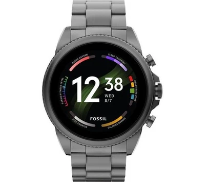 FOSSIL Gen 6 FTW4059 Smart Watch - Smoke Grey, Stainless Steel Strap, Universal