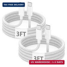 USB C to C Charger Cable, 60W, 3FT, 2-Pack, Gray
