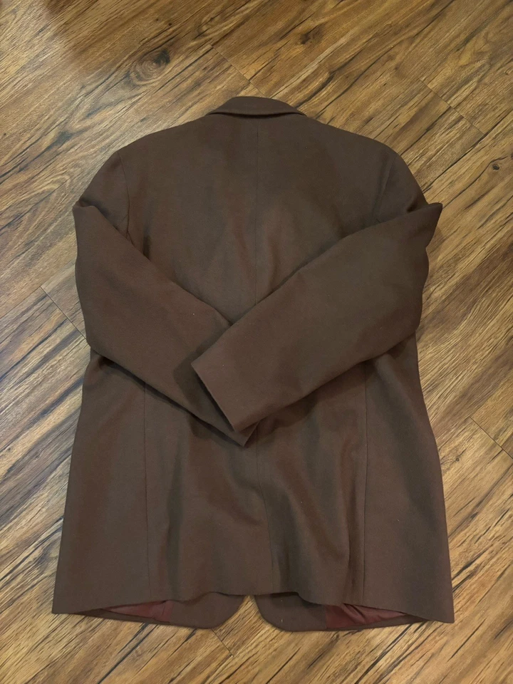 J. Blazer retro para mujer Crew vintage talla 12 mezcla de lana cachemir chaqueta marrón Foto 3 de 4