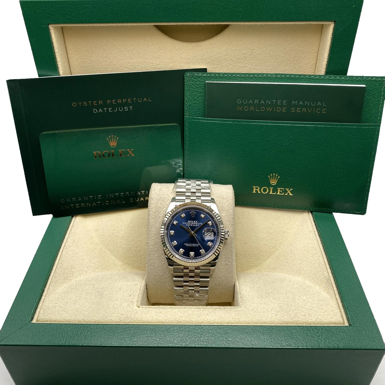 Rolex Datejust 36mm 126234 Steel Blue Diamond Dial Automatic Watch B&P 2023
