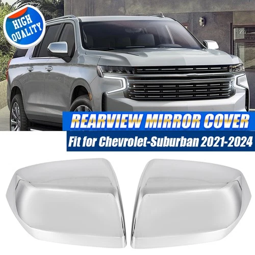 For 2021-24 Chevy Tahoe Suburban GMC Yukon Chrome Side Mirror Covers Cap Overlay