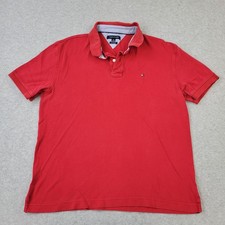 Tommy Hilfiger Polo Mens XL Red Custom Fit Embroidery Shirt