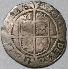 1569 Elizabeth I 6 Pence VG Great Britain Hammered Silver Coin S-2562 (26042902R