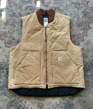 Vintage Carhartt Brown Duck V01 BRN Vest Men's Large Arctic Wear Quilt Lined