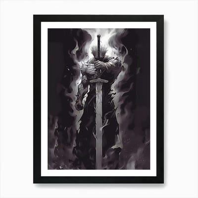 Dark Knight 1 Kunstdruck gerahmt Wandbild Poster Leinwanddruck Bild