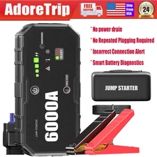 ⚡AdoreTrip Jump Starter Power Bank 6000A Heavy Duty Jumper Box + Case Supersafe