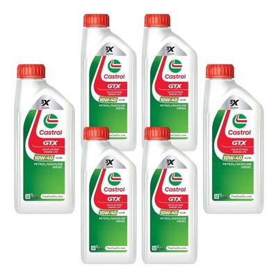 6 Liter Motoröl Auto CASTROL GTX 10W-40 ACEA A3/B4 FIAT MERCEDES RENAULT