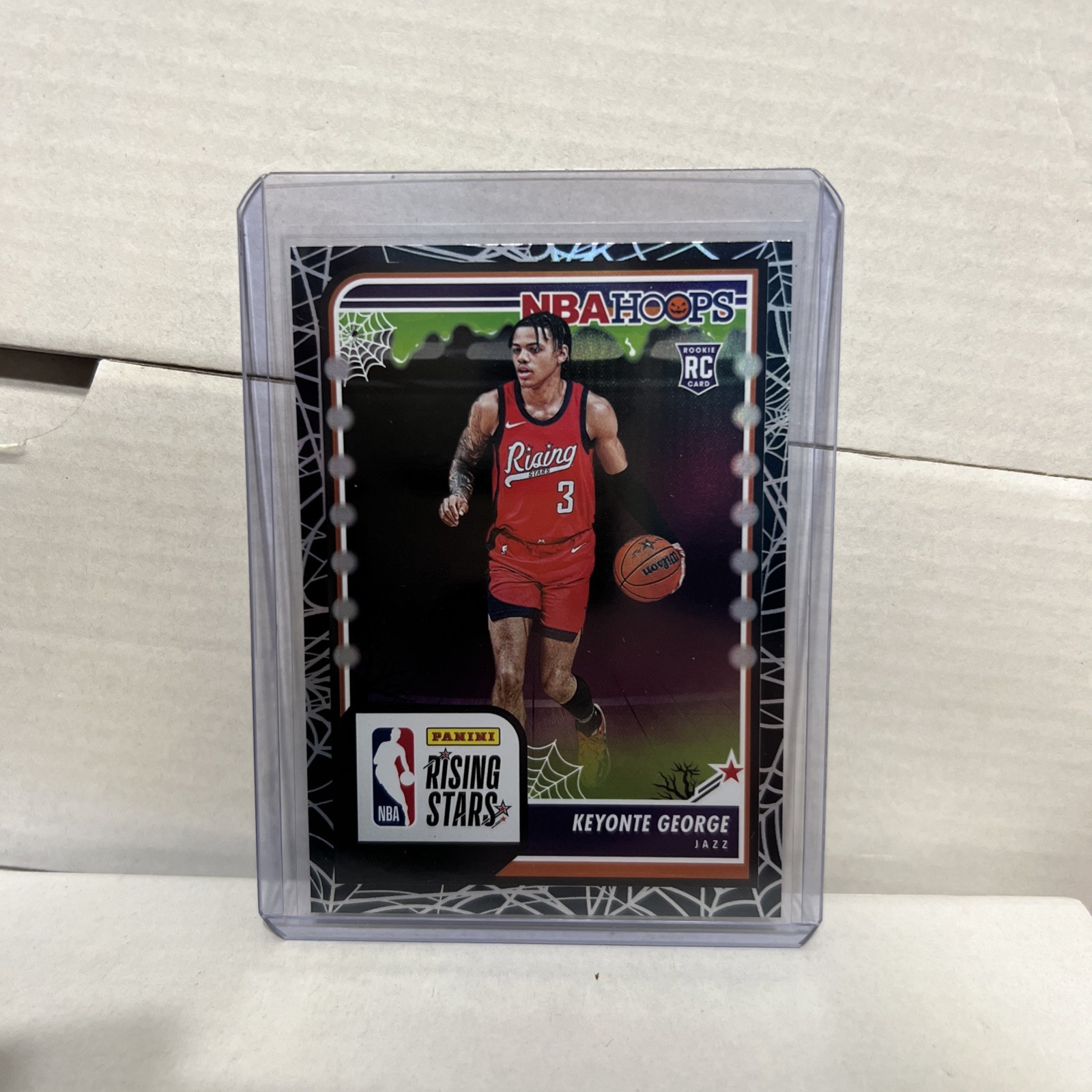 2023-24 Panini Haunted Hoops - Rising Stars Keyonte George Holo Black Web (RC)