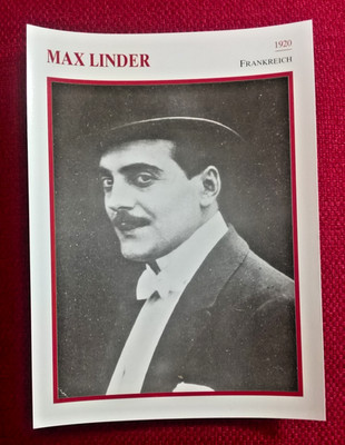 Max Linder (verst.), s/w-Starporträt-Karte, Foto: Maud Linder, 18x13 cm