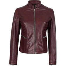 Women's Black Cafe Racer Lambskin Leather Jacket
