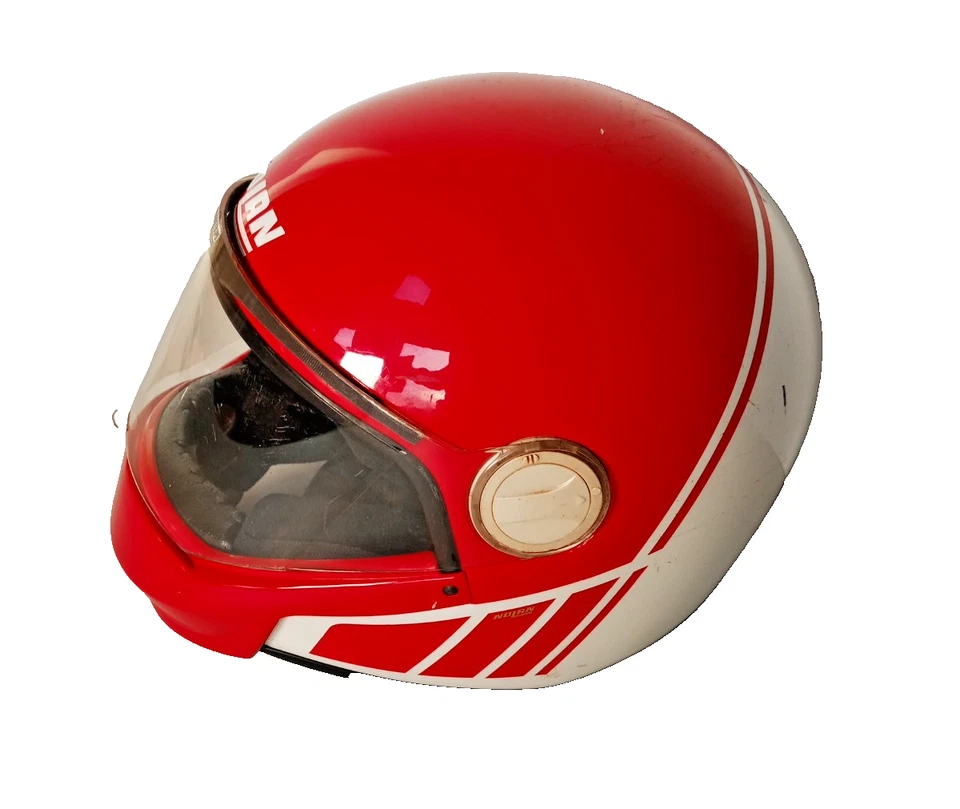 Original Vintage Nolan Ninja N42 Red & White Motorcycle Helmet made In Italy - Image 2 of 4