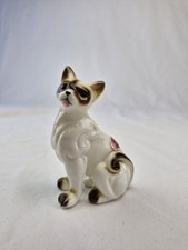 Bone china Siamese cat figurine statue ornament retro vintage kitsch